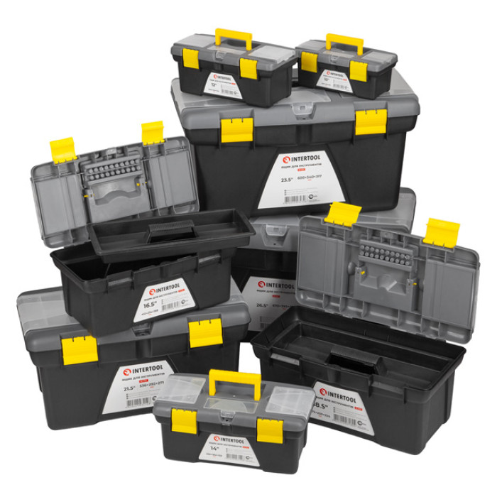Комплект ящиків для інструментів 8 од.: BX-0310 10", BX-0312 12", BX-0314 14", BX-0316 16,5", BX-0318 18,5", BX-0321 21", BX-0323 23,5", BX-0326 26,5"