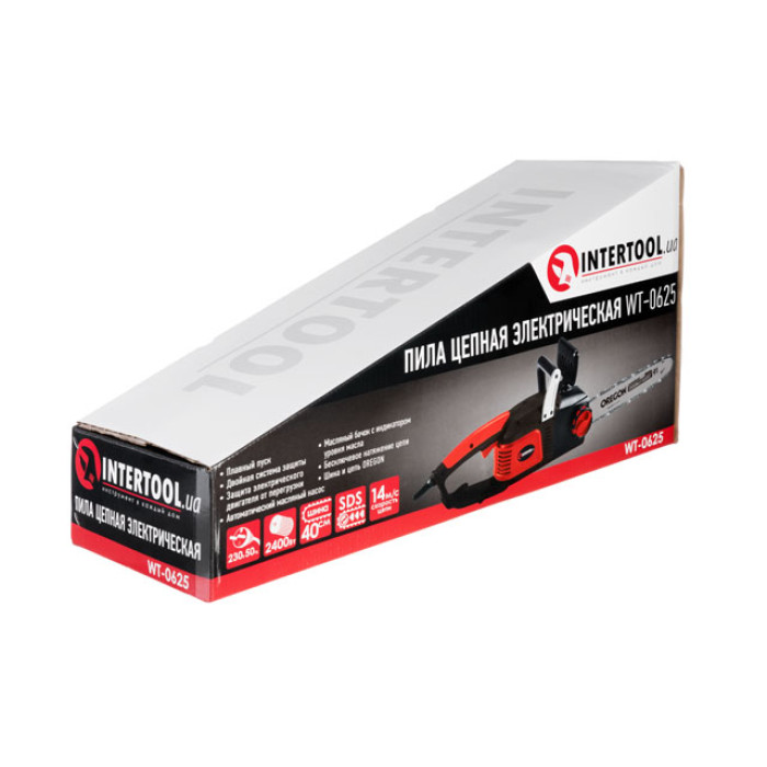 Пила ланцюгова електрична 2,4 кВт, шина 40 см, плавний пуск, SDS