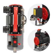 Компресор, 9 л, 0,75 кВт, 230 В, 8 aтм, 200 л/хв, 1400 об/хв,  безмасляний, 2 циліндри, 63 дБ
