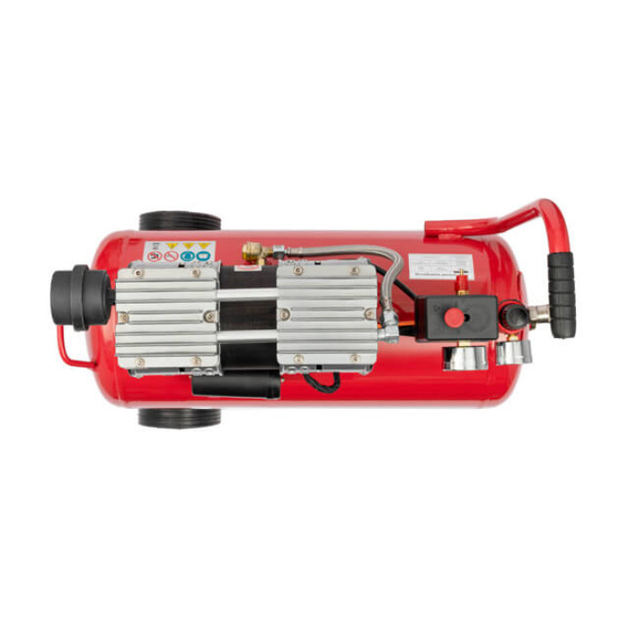 Компресор, 24 л, 0,75 кВт, 230 В, 8 атм, 145 л/хв, 1400 об/хв, малошумний, безмасляний, 2 циліндри, 63 дБ