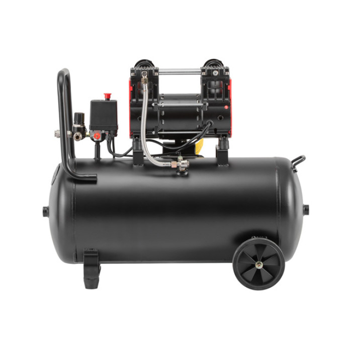 Компресор, 50 л, 1,5 кВт, 220 В, 8 атм, 200 л/хв, безмасляний, 2 циліндри, 63 дБ