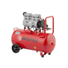 Компресор, 50 л, 0,75 кВт, 230 В, 8 aтм, 145 л/хв, 1400 об/хв,  безмасляний, 2 циліндра, 68 дБ