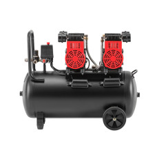 Компресор, 50 л, 2×1,5 кВт, 230 В, 8 атм, 400 л/хв, 1400 об/хв,  безмасляний, 4 циліндри, 68 дБ