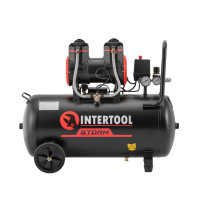 Компресор, 50 л, 1,5 кВт, 230 В, 8 aтм, 250 л/хв, 2800 об/хв,  безмасляний, 2 циліндри, 63 дБ