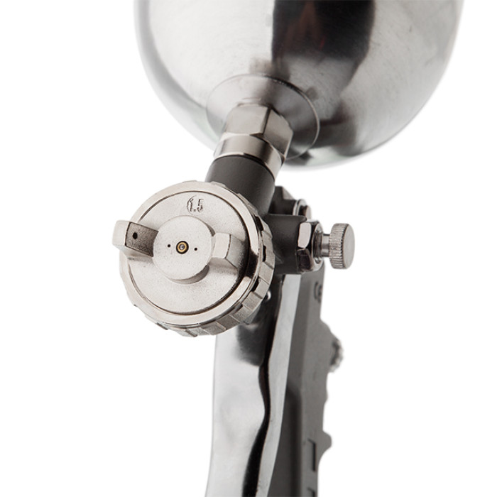 Фарбопульт пневматичний HP, форсунка: 1,5 мм, верхній металевий бачок: 600 мл, 5 бар