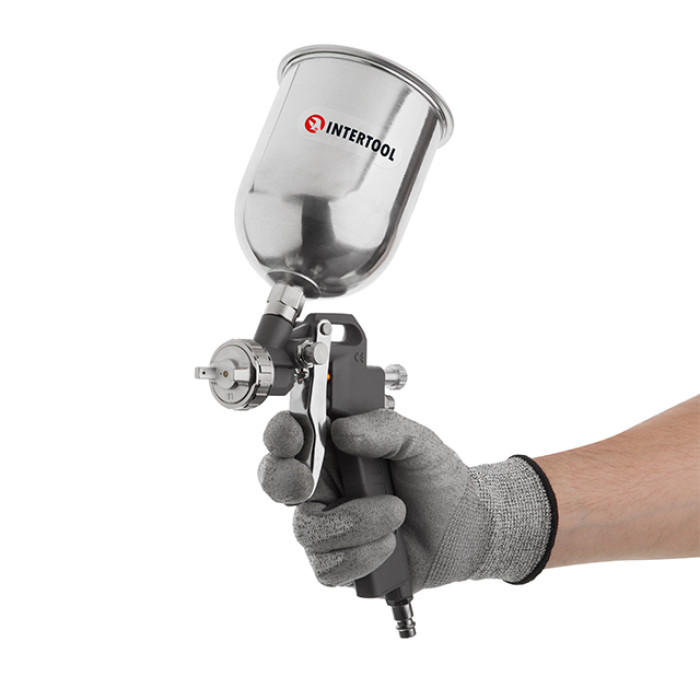 Фарбопульт пневматичний HP, форсунка: 1,5 мм, верхній металевий бачок: 600 мл, 5 бар