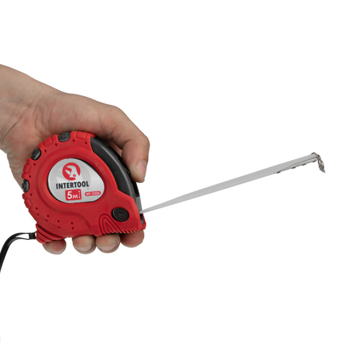 Рулетка з металевим полотном, з фіксатором, 5 м, 25 мм, "Супер Магніт"