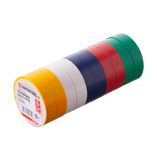 Стрічка ізоляційна 0.15 мм * 17 мм * 15 м, кольорова (10 од.)