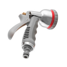Пістолет-розпилювач для поливу, 8 режимів, хромований, матеріали: ABS, PP, TPR, Zinc alloy
