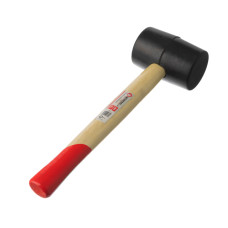 Киянка гумова, 470 г, 55 мм, чорна гума, дерев'яна ручка