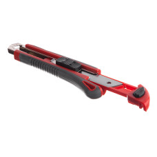 Ніж сегментний, 18 мм з 3-ма лезами, металева напрямна, протиковзний корпус