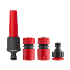 Насадка для поливу, 1/2", плавне регулювання потоку води, набір аксесуарів для підключення