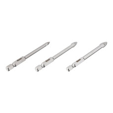 Набір свердел по склу та кераміці, 3 од. (5, 6, 8 мм), HEX 1/4"