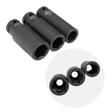 Набір головок ударних подовжених 1/2", 3 од. (17, 19, 21 мм), Cr-Mo, STORM