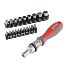 Викрутка реверсивна з карданом і комплектом насадок, 21 од.