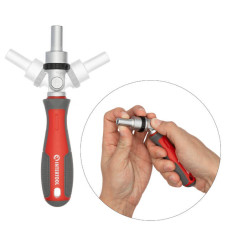 Викрутка реверсивна з карданом і комплектом насадок, 21 од.