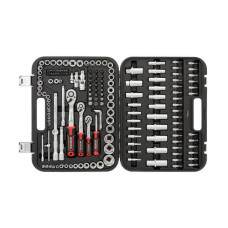 Набір інструментів STORM, 1/2" + 3/8" + 1/4", Cr-V, 171 од., головки: 4-32 мм, E4-E24, біти 74 од., подовж. головки: 4-22 мм, кейс