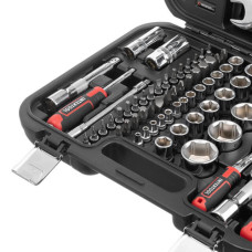 Набір інструментів STORM, 1/2" + 1/4", Cr-V, 82 од., головки: 4-32 мм, біти 32 од., ключі: 8-22 мм, кейс
