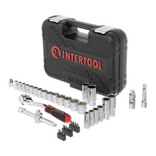 Набір інструментів STORM, 3/8", Cr-V, 39 од., головки: 8-22 мм, біти 11 од., подовж. головки: 8-19 мм, кейс