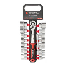 Набір головок STORM, 1/2", Cr-V, 20 од., головки: 8-32 мм, тріскачка 72 зуби, подовжувач 125 мм