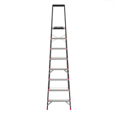 Драбина сталева, 8 сходинок, лоток для інвентарю, висота: 2221 мм, висота: висота до платформи: 1720 мм, 150 кг