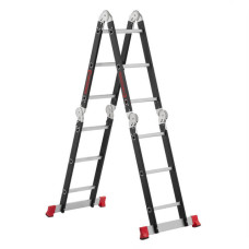 Драбина багатофункціональна трансформер, 4×3 сходинки, сталевий профіль, 3,38 м, 150 кг
