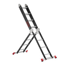 Драбина багатофункціональна трансформер, 4×4 сходинки, сталевий профіль, 4,45 м, 150 кг