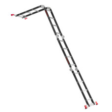 Драбина багатофункціональна трансформер, 4×4 сходинки, сталевий профіль, 4,45 м, 150 кг