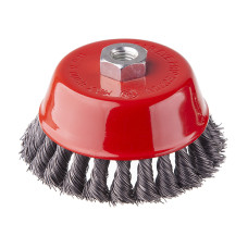 Щітка чашкова, 125 мм, M14, пучки крученого дроту, для КШМ, 6500 об/хв