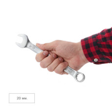 Ключ комбінований, 20 мм, Cr-V, покриття: сатин-хром, DIN3113, STORM