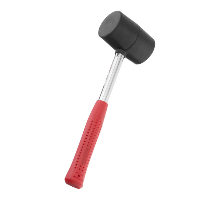 Киянка гумова, 480 г, 55 мм, чорна гума, металева ручка