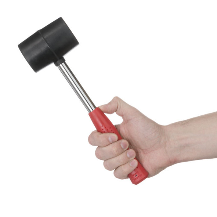 Киянка гумова, 480 г, 55 мм, чорна гума, металева ручка