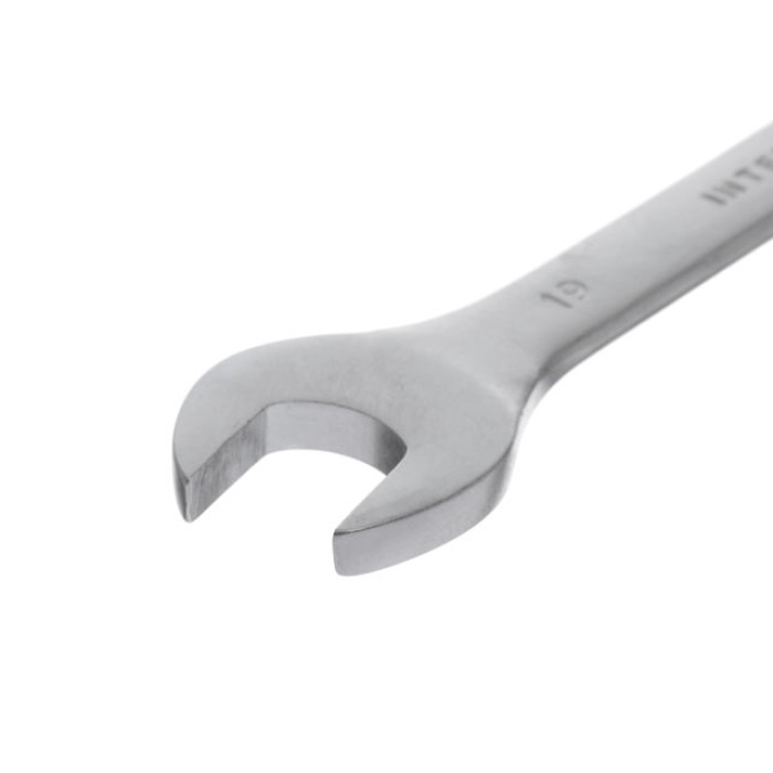Ключ рожково-накидний, шарнірний, 19 мм,, Cr-V, покриття: сатин-хром