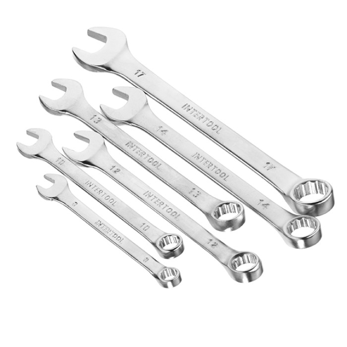 Набір ключів комбінованих, 6 шт., 8-17 мм, Cr-V