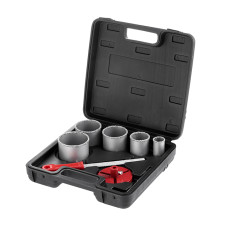 Набір корончастих свердел для плитки 5 од., 33–83 мм, вольфрамове напилення + напилок, кейс