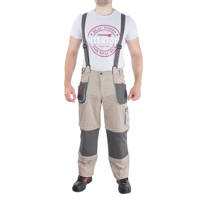 Брюки трансформер робочі з лямками 6 в 1, 100% бавовна, щільність 180 г/м², M