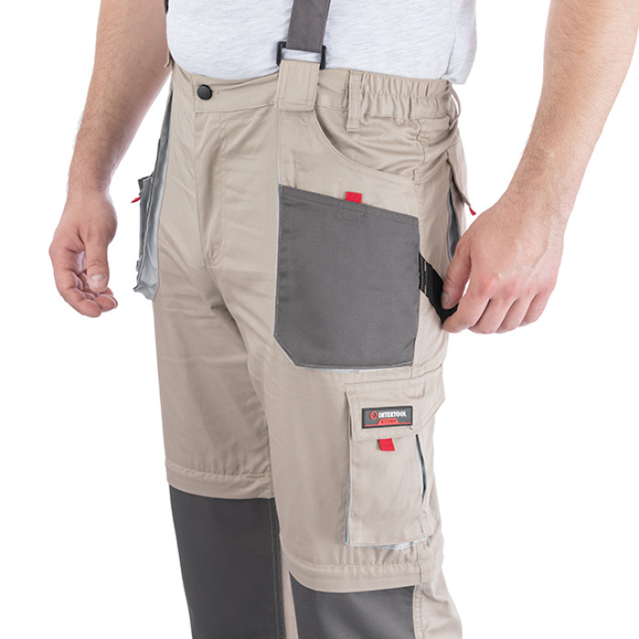 Брюки трансформер робочі з лямками 6 в 1, 100% бавовна, щільність 180 г/м², M