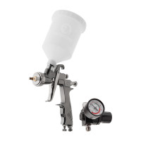 Фарбопульт пневматичний LVLP, форсунка: 1,3 мм, з редуктором, пластиковий бачок: 600 мл, 2 бар