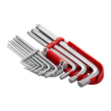 Набір ключів Г-подібних шестигранних, із кулястим наконечником, 9 шт., 1,5-10 мм, S2, професійні