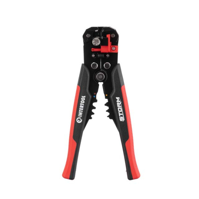 Знімач ізоляції, автоматичний, 0,2-6 мм², Cr12MoV, 200 мм, з набором обтискних клем, STORM
