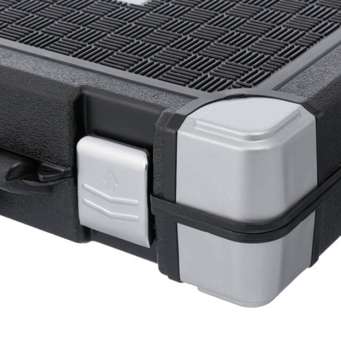 Набір інструментів, проф., 1/2" + 3/8" + 1/4", Cr-V, 151 од., головки: 4-32 мм, E4-E24, біти 54 од., подовж. головки: 4-22 мм, кейс