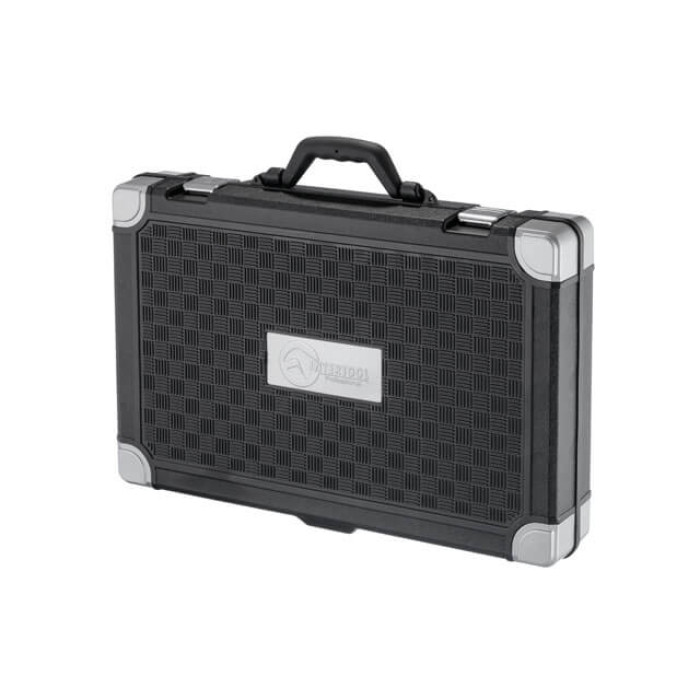 Набір інструментів, проф., 1/2" + 1/4", Cr-V, 119 од., головки: 4-32 мм, E4-E22, біти 43 од., ключі: 6-27 мм, кейс