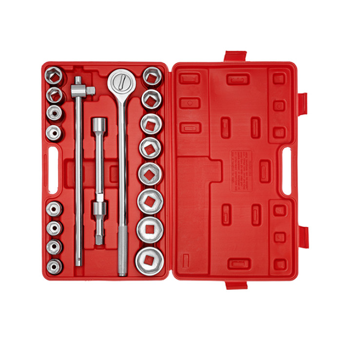 Набір інструментів, 3/4", Cr-V, 21 од., головки: 19-50 мм, кейс