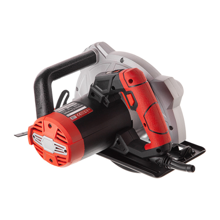 Пила дискова 1,8 кВт, 5000 об/хв, кут 90°-45°, глибина розпилу 73-48 мм, диск 210×30 мм, 40 зубів, лазер