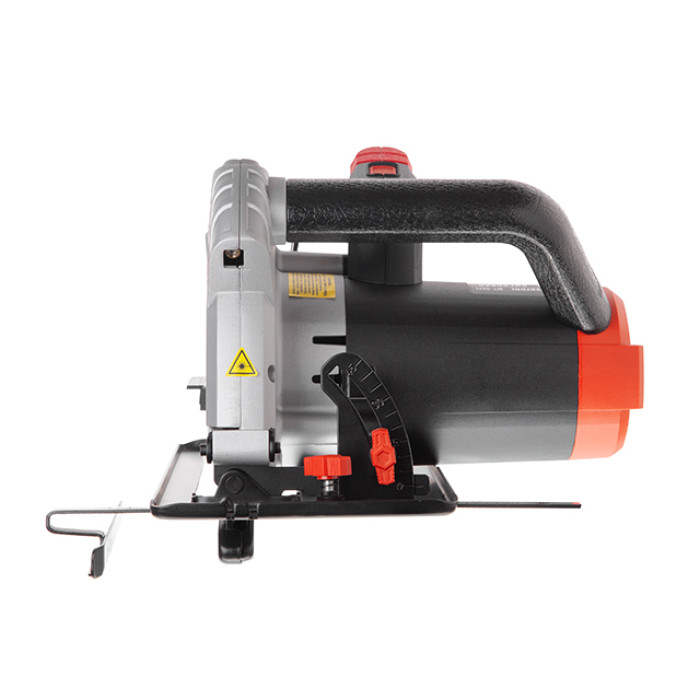 Пила дискова 1,8 кВт, 5000 об/хв, кут 90°-45°, глибина розпилу 73-48 мм, диск 210×30 мм, 40 зубів, лазер