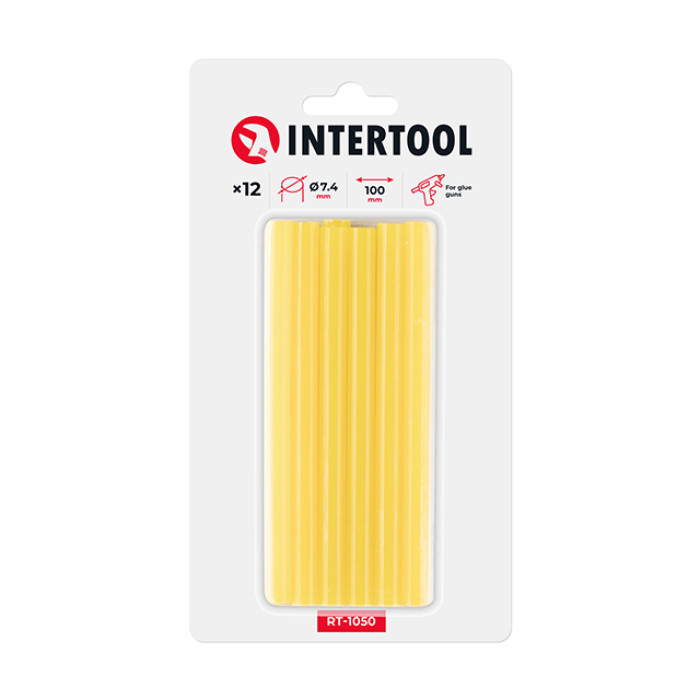 Комплект клейових стрижнів жовтих, 7,4×100 мм, 12 шт.