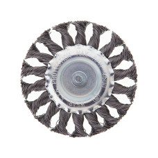 Щітка кільцева, 100 мм, 1/4", пучки крученого дроту, для дриля, 4500 об/хв