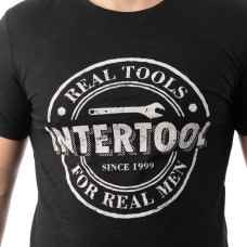 Футболка INTERTOOL чорна, S, 100% бавовна