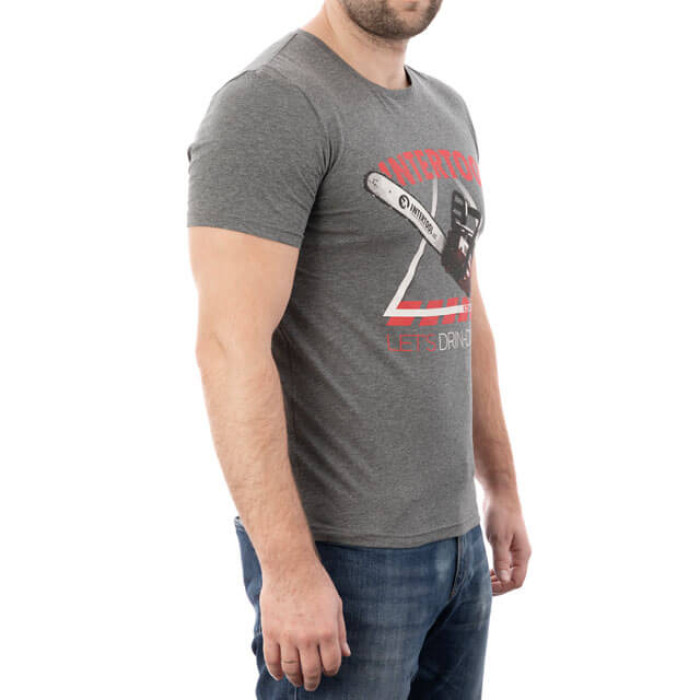 Футболка INTERTOOL темно-сіра, S, 95% бавовна, 5% спандекс