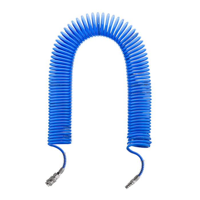 Шланг спіральний поліуретановий, 5,5×8 мм, 20 м, зі швидкороз'ємними з'єднаннями